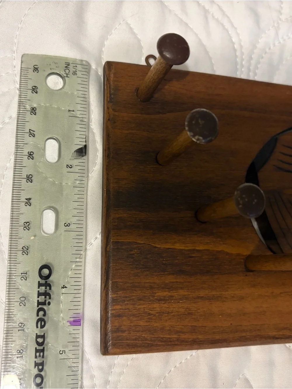 Vintage Wooden Scottish Dog Wall Hook - Belt/Tie Organizer-